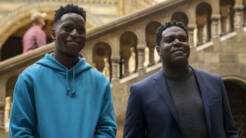 Sam Richardson and Toheeb Jimoh in Ted Lasso (2020)