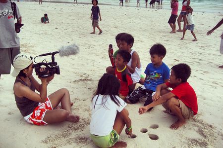 On set of 