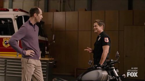 Still of Robe Lowe and Andrew Hansen in 9-1-1: Lone Star
