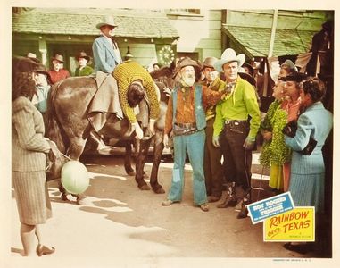 Roy Rogers, JoAnn Dean, Dale Evans, Hugh Farr, George 'Gabby' Hayes, Bud Osborne, Minerva Urecal, and Florence Wix in Ra