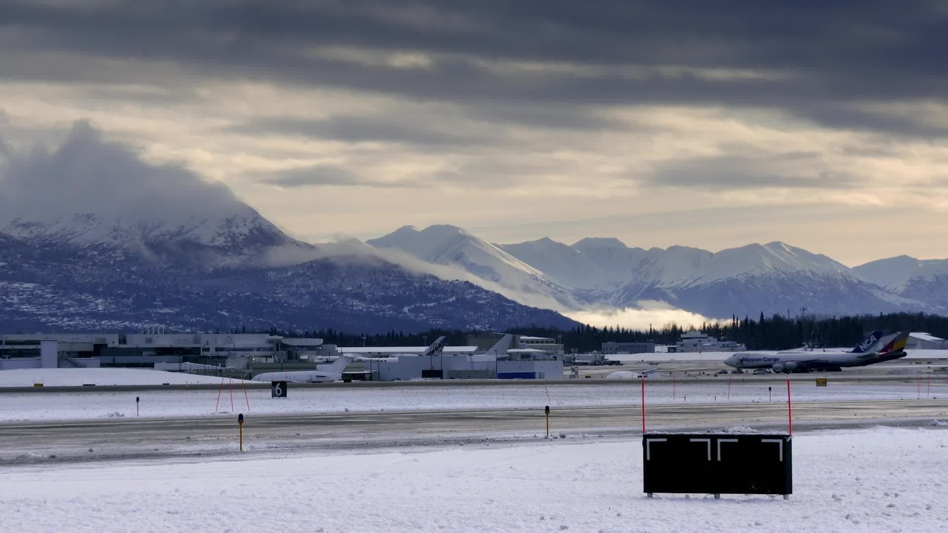 Ice Airport Alaska background