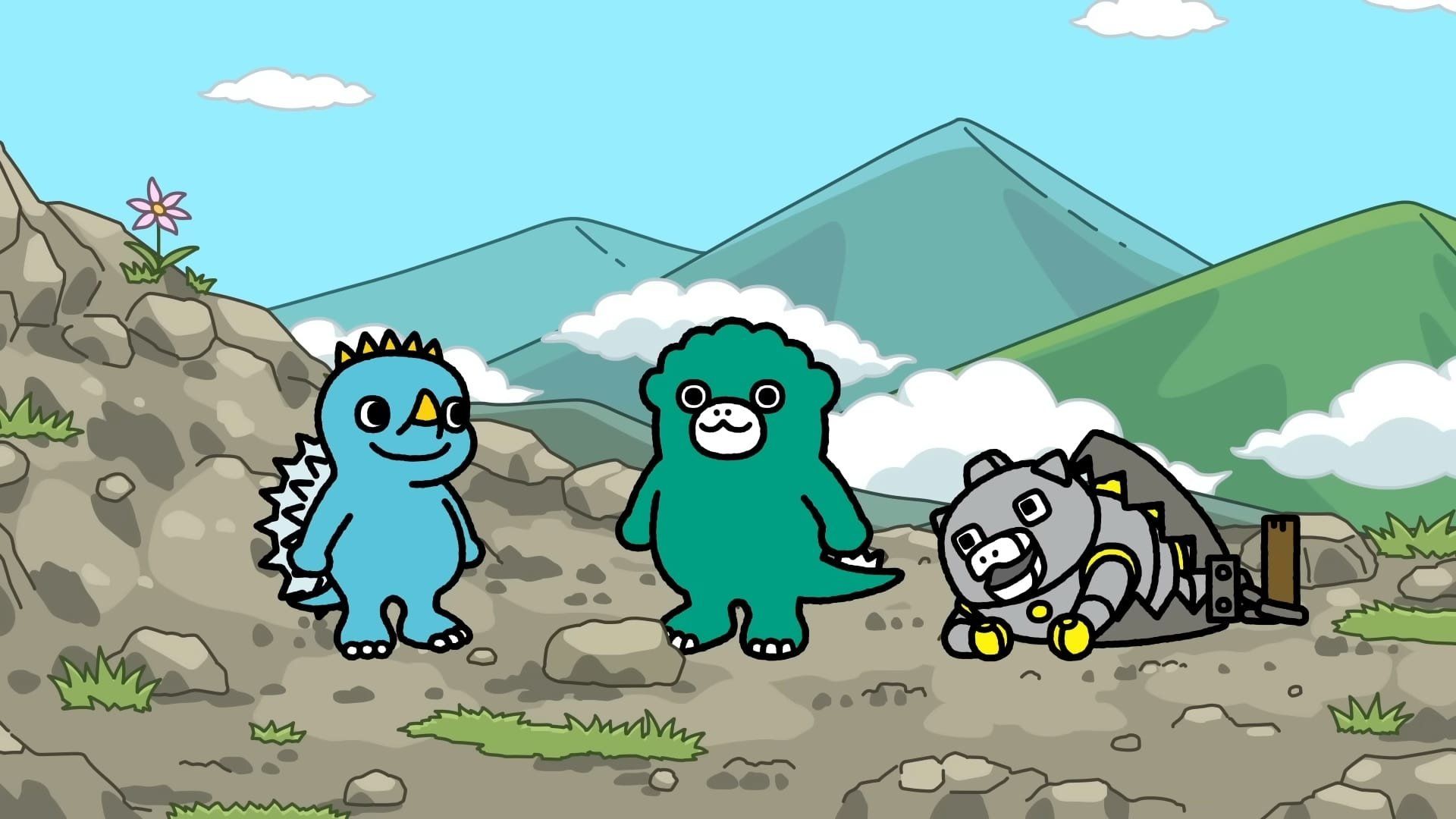 Chibi Godzilla Raids Again background