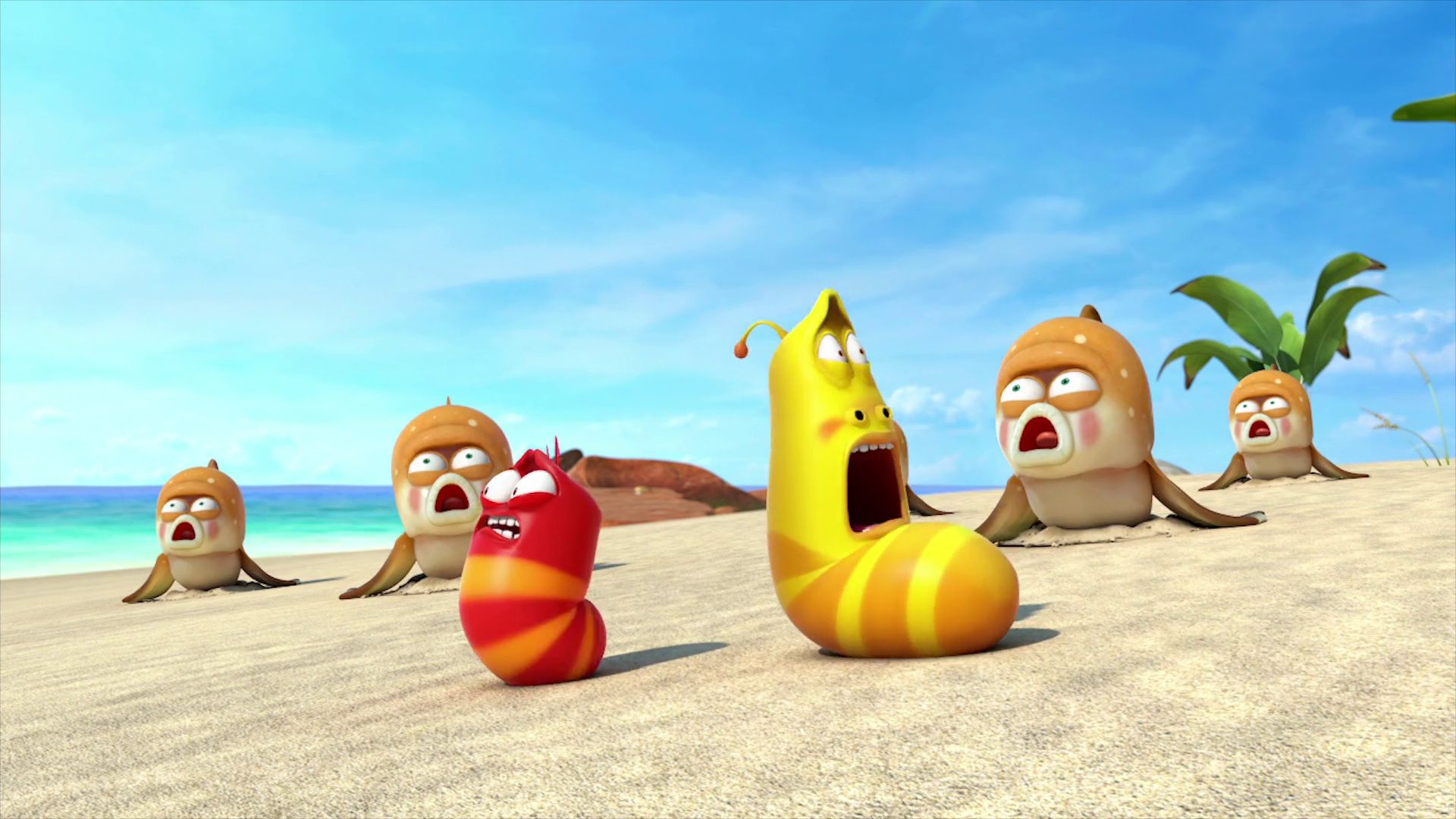 Larva Island background