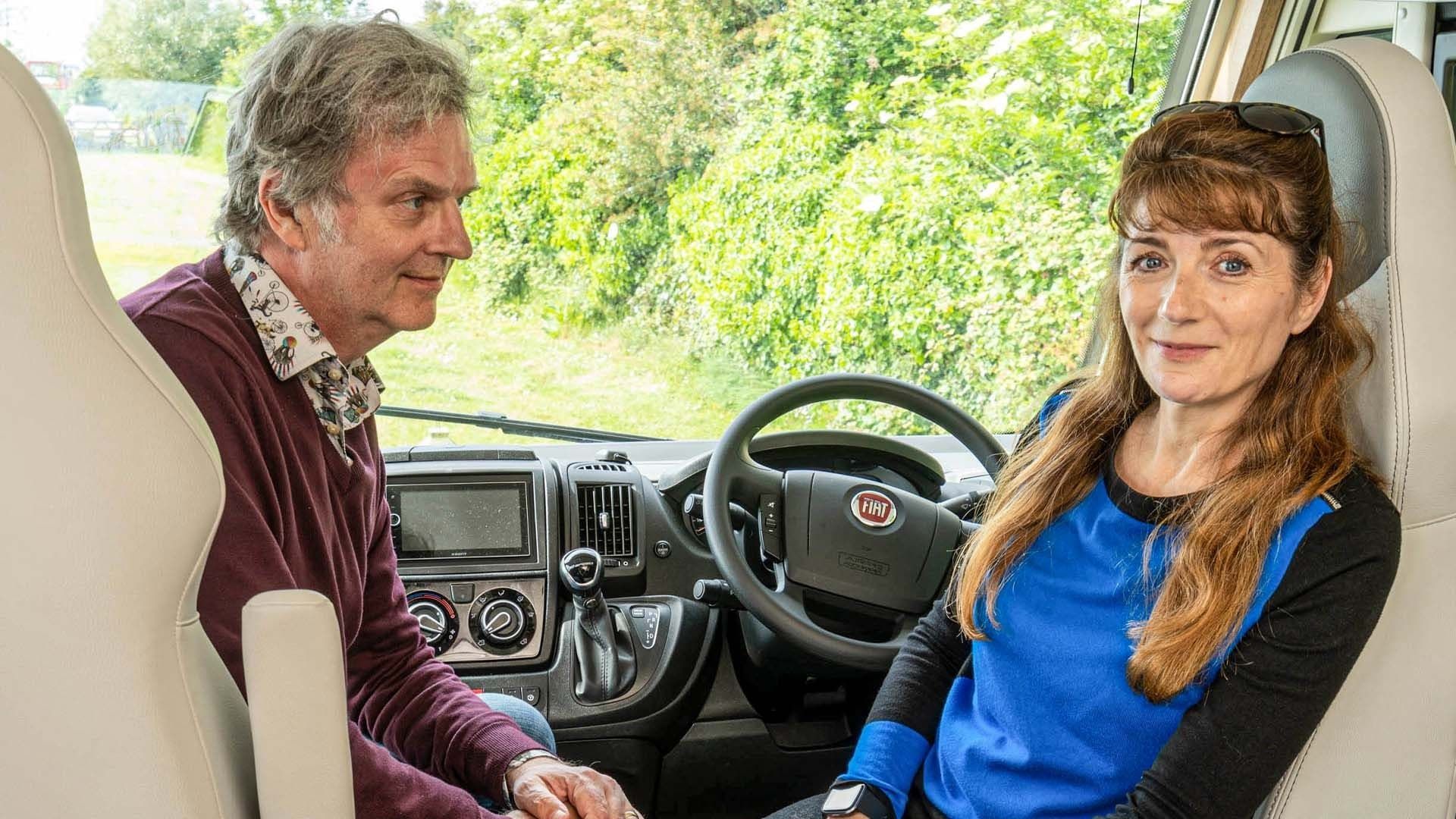 Motorhoming with Merton & Webster background