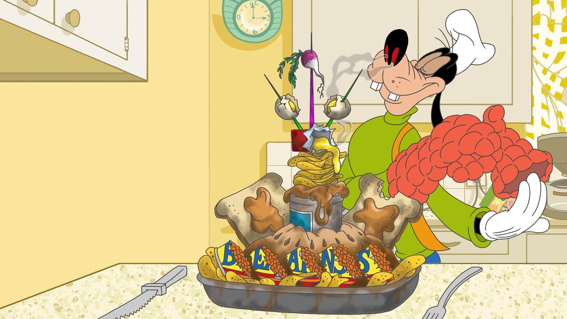 Goofy in How to Stay at Home background