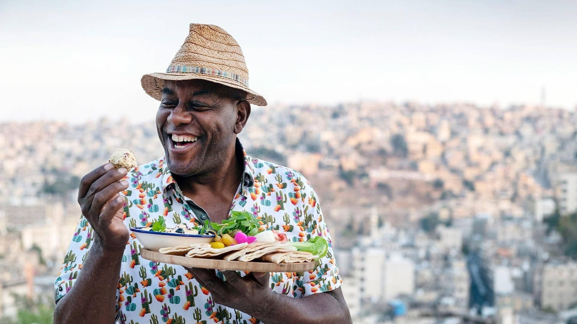 Ainsley's Mediterranean Cookbook background