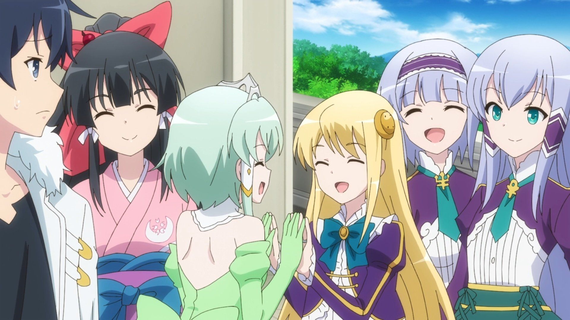 Isekai wa smartphone to tomo ni. background