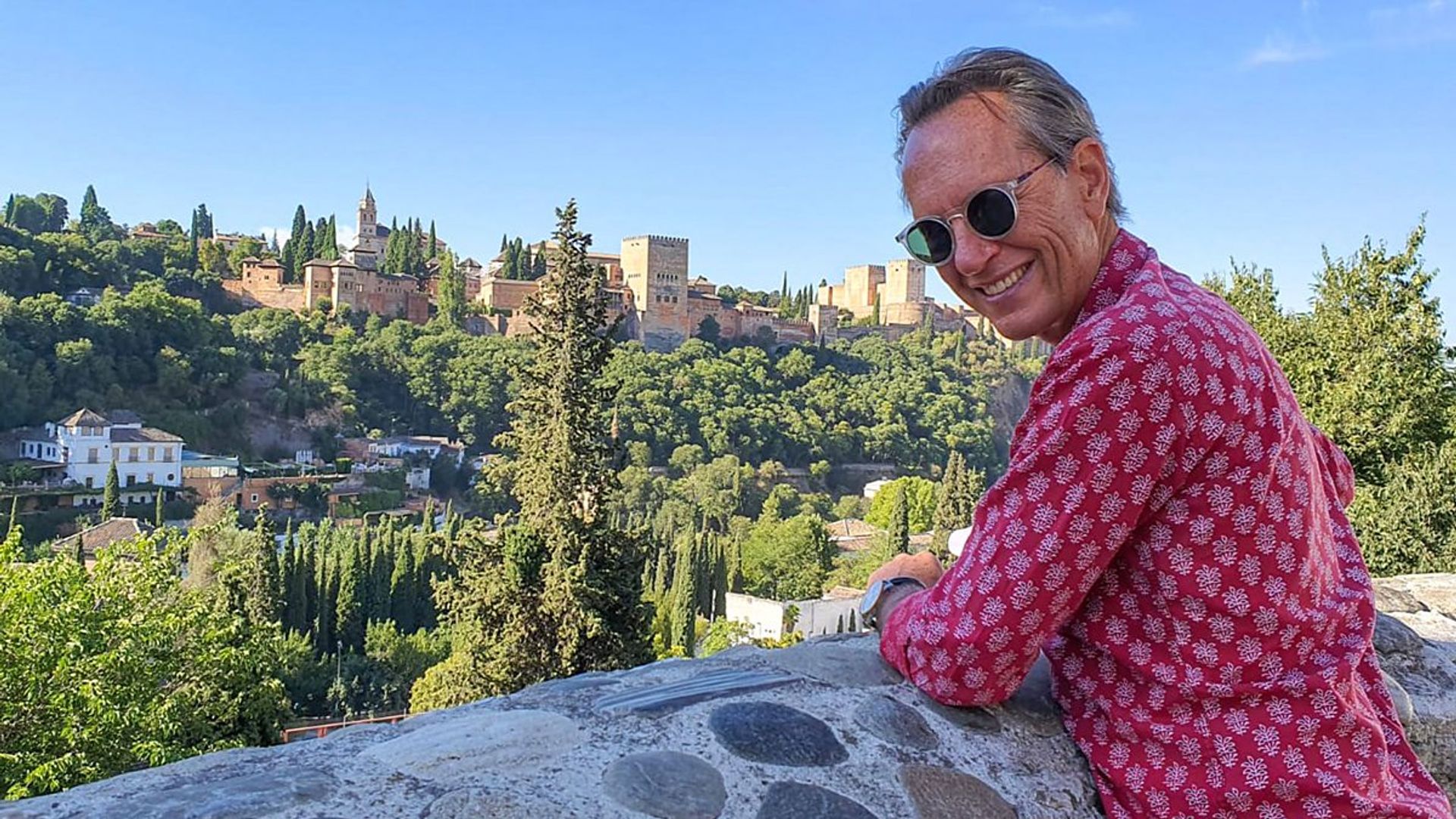 Write Around the World with Richard E Grant background