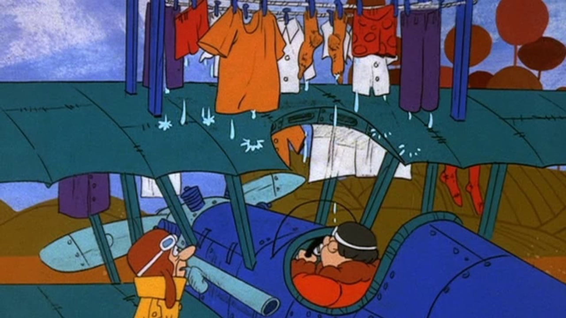 Dastardly and Muttley in Their Flying Machines background