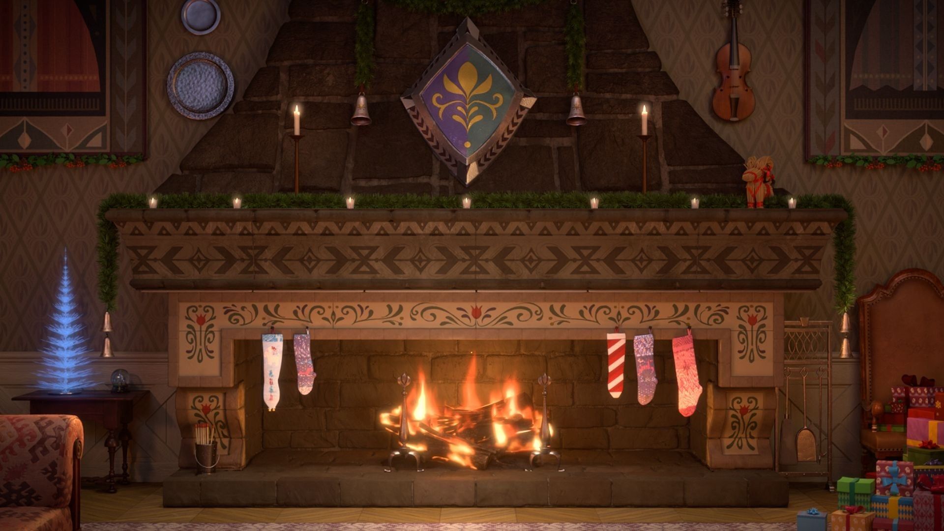 Arendelle Castle Yule Log background