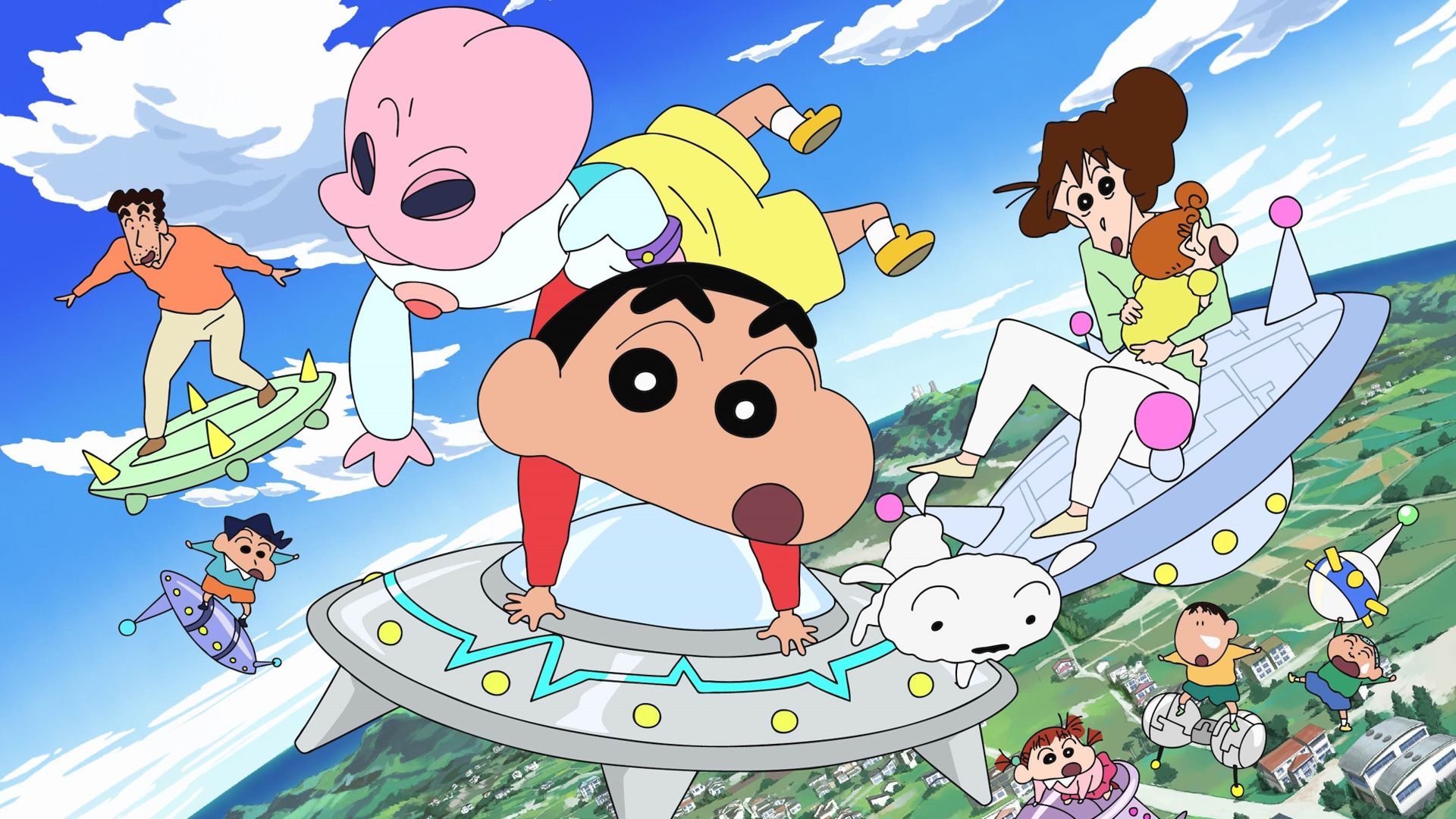 Crayon Shin-Chan: Invasion!! Alien Shiriri background