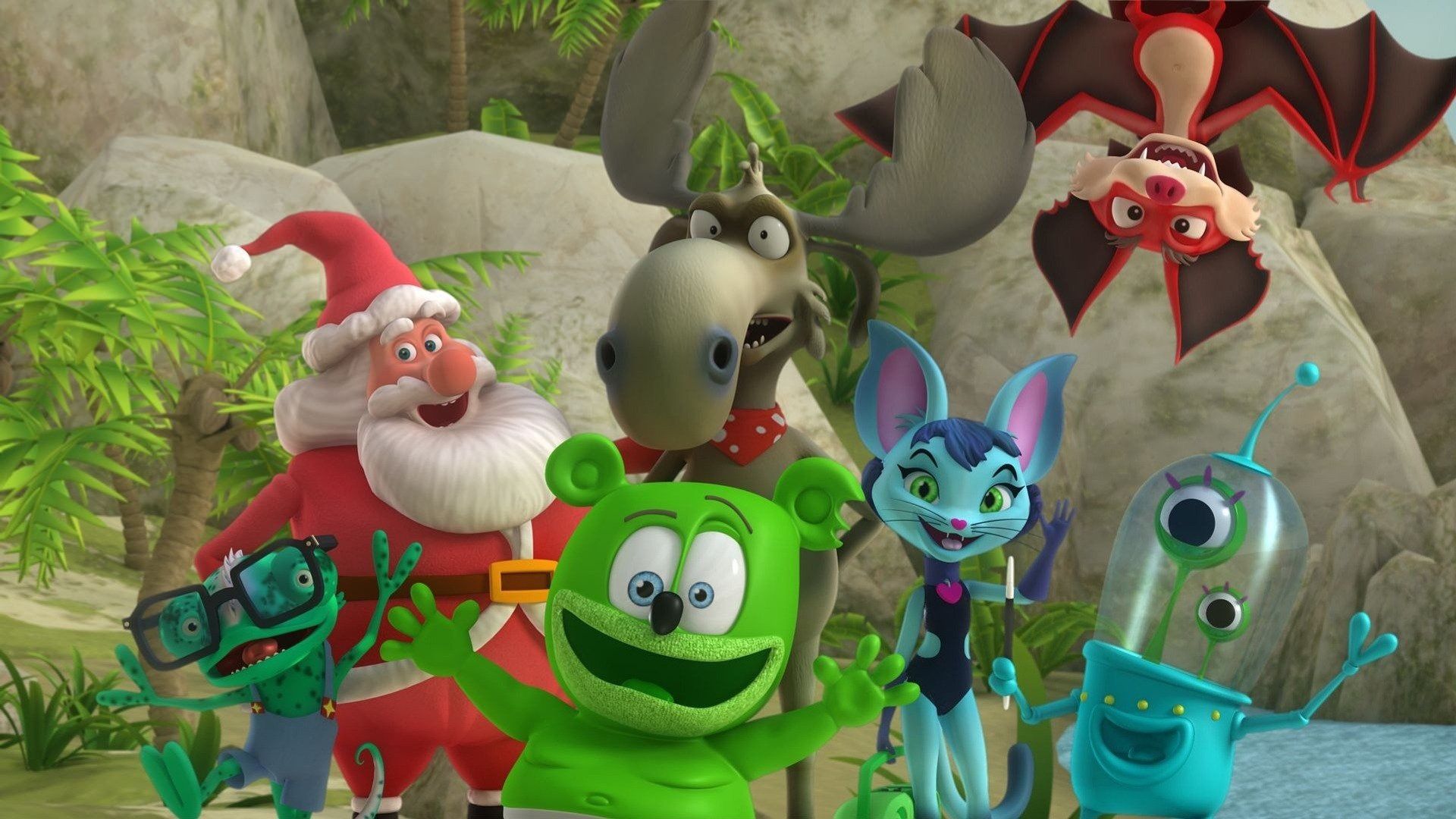 The Yummy Gummy Search for Santa background