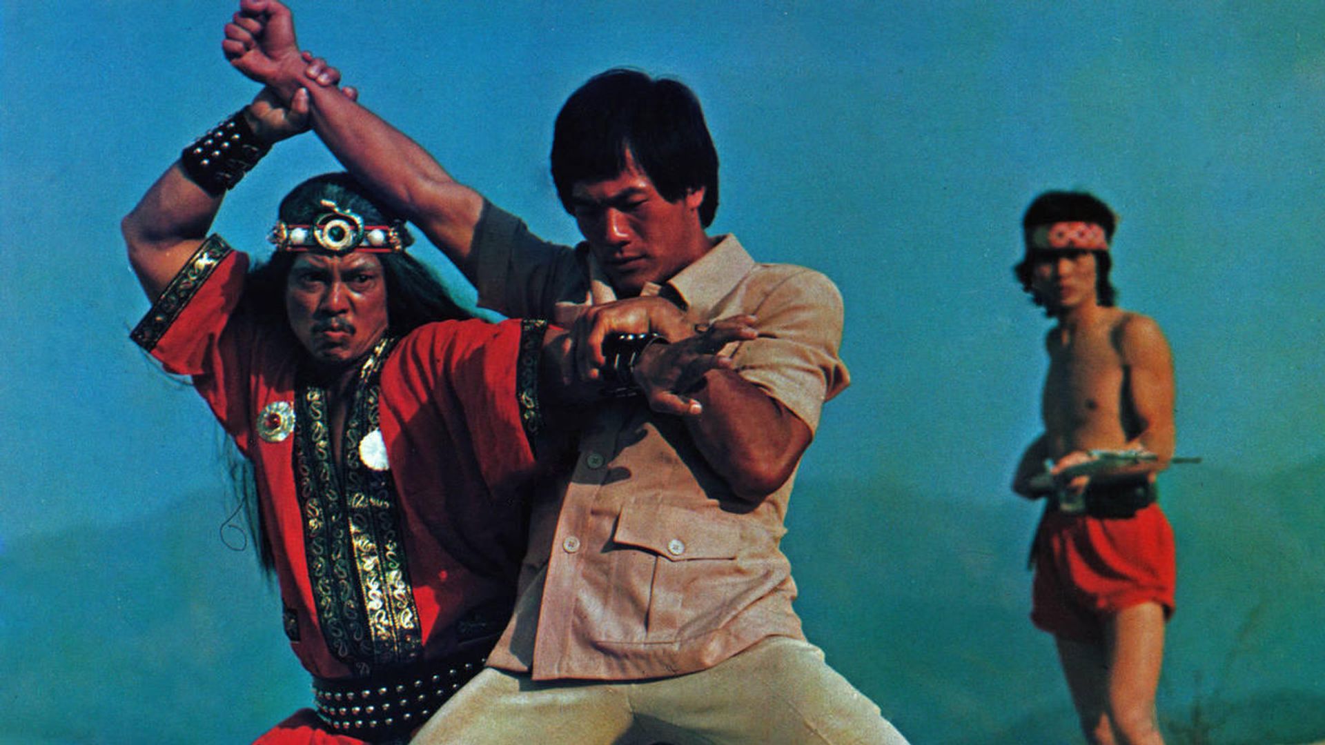 Bruce Lee in New Guinea background