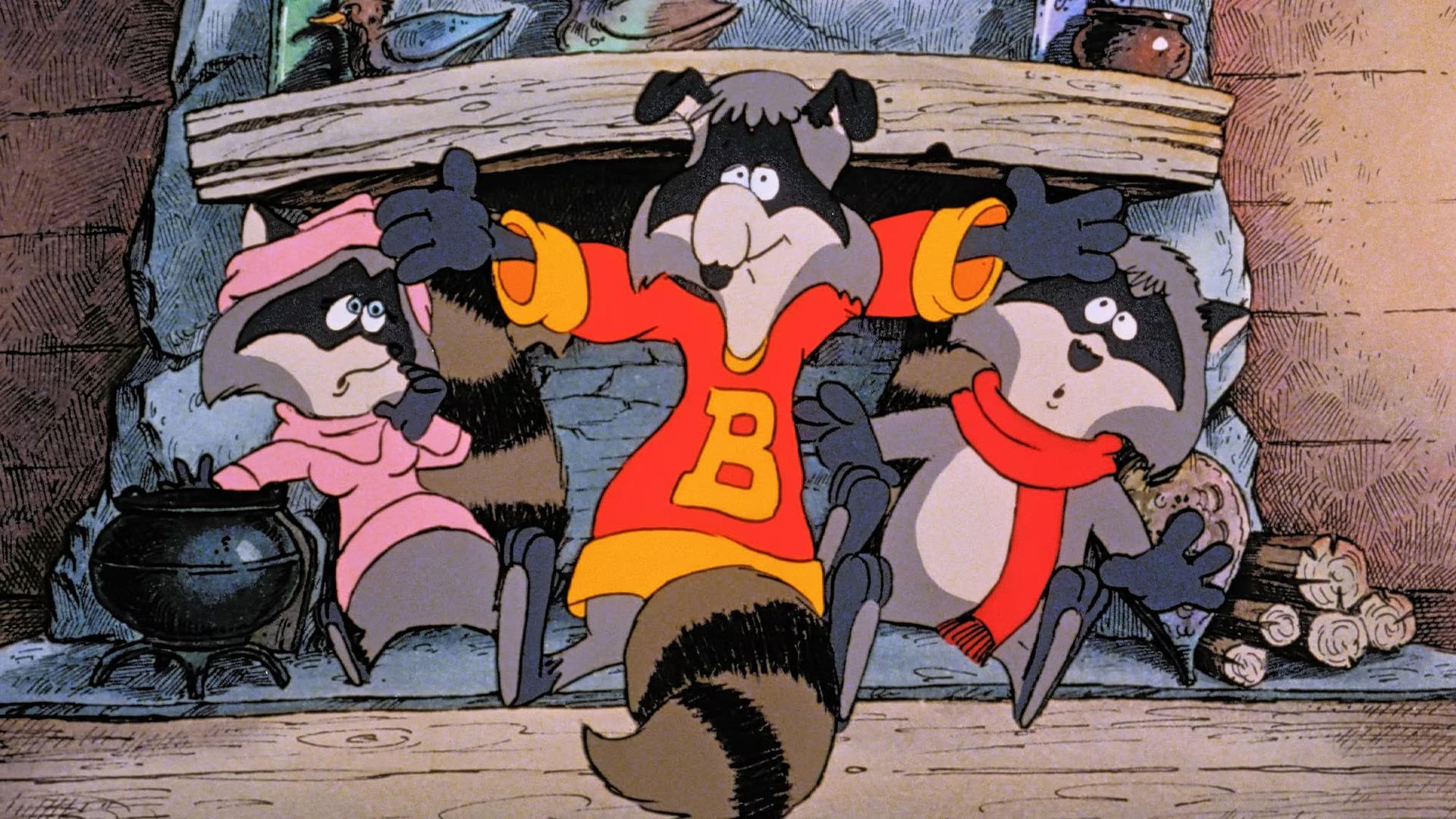 The Christmas Raccoons background