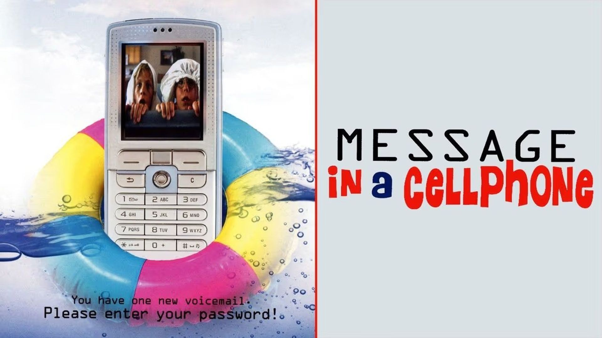 Message in a Cell Phone background