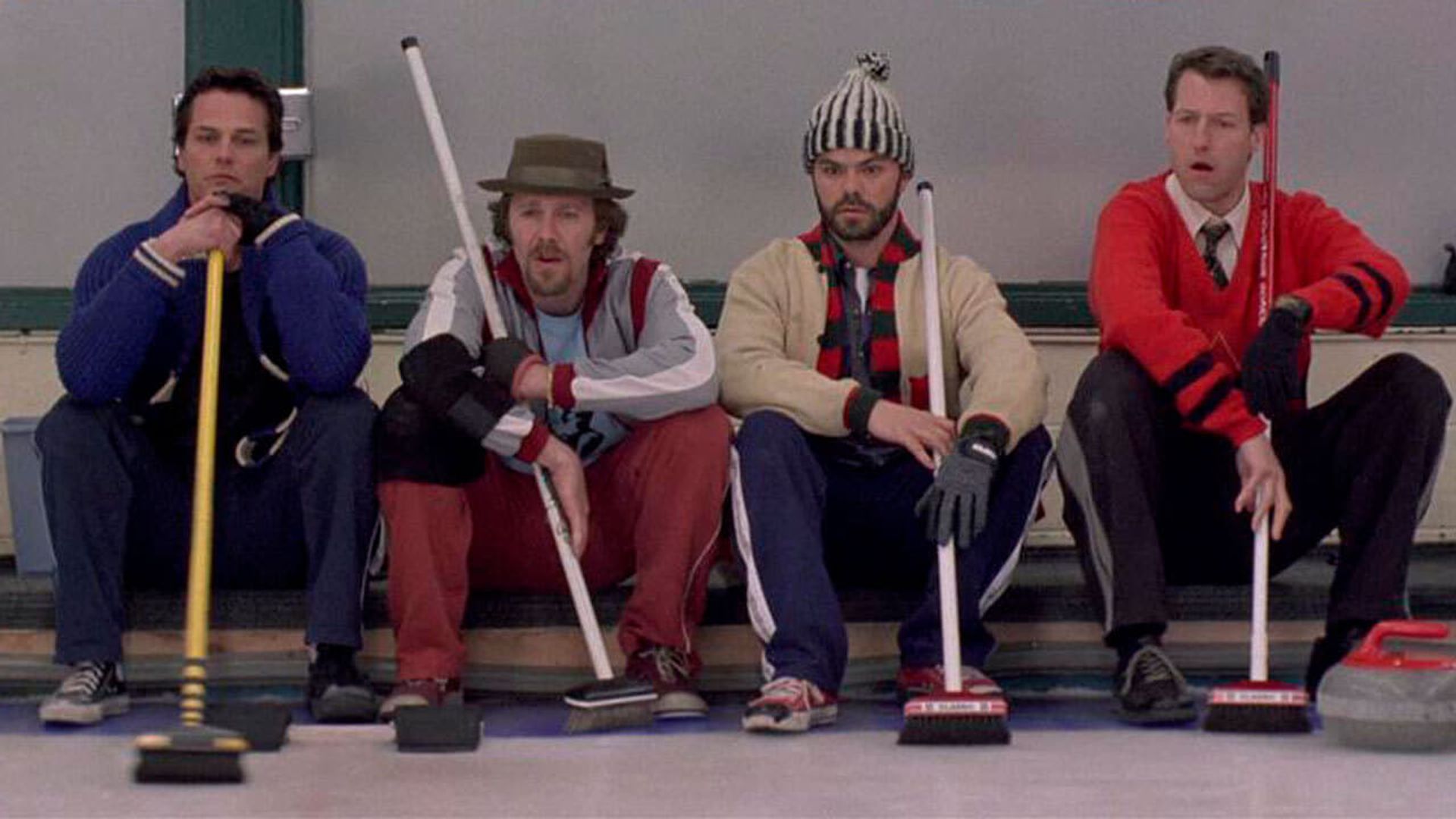 Men with Brooms background