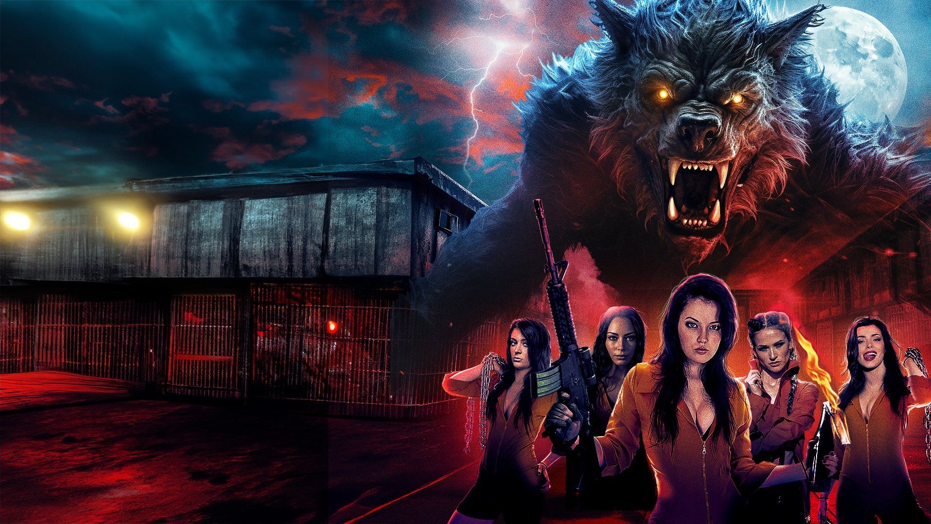 Werewolf in a Womens Prison background