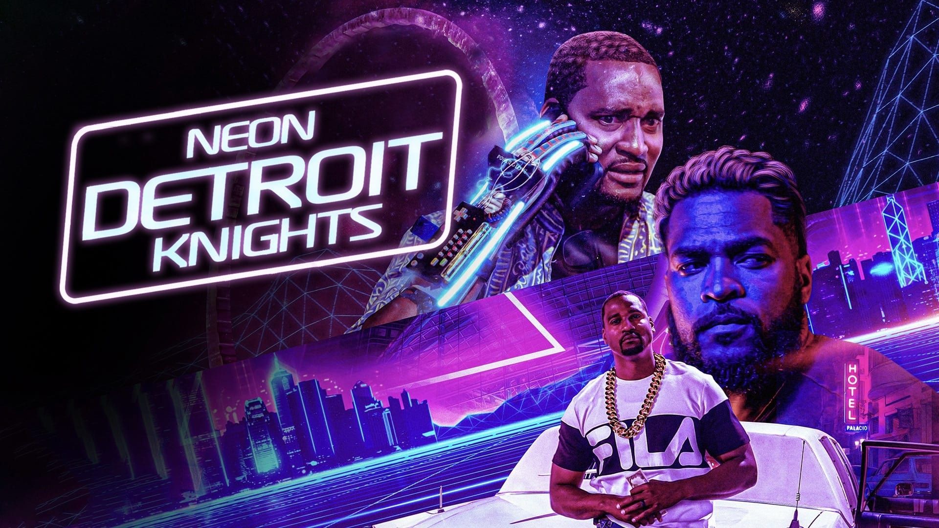 Neon Detroit Knights background
