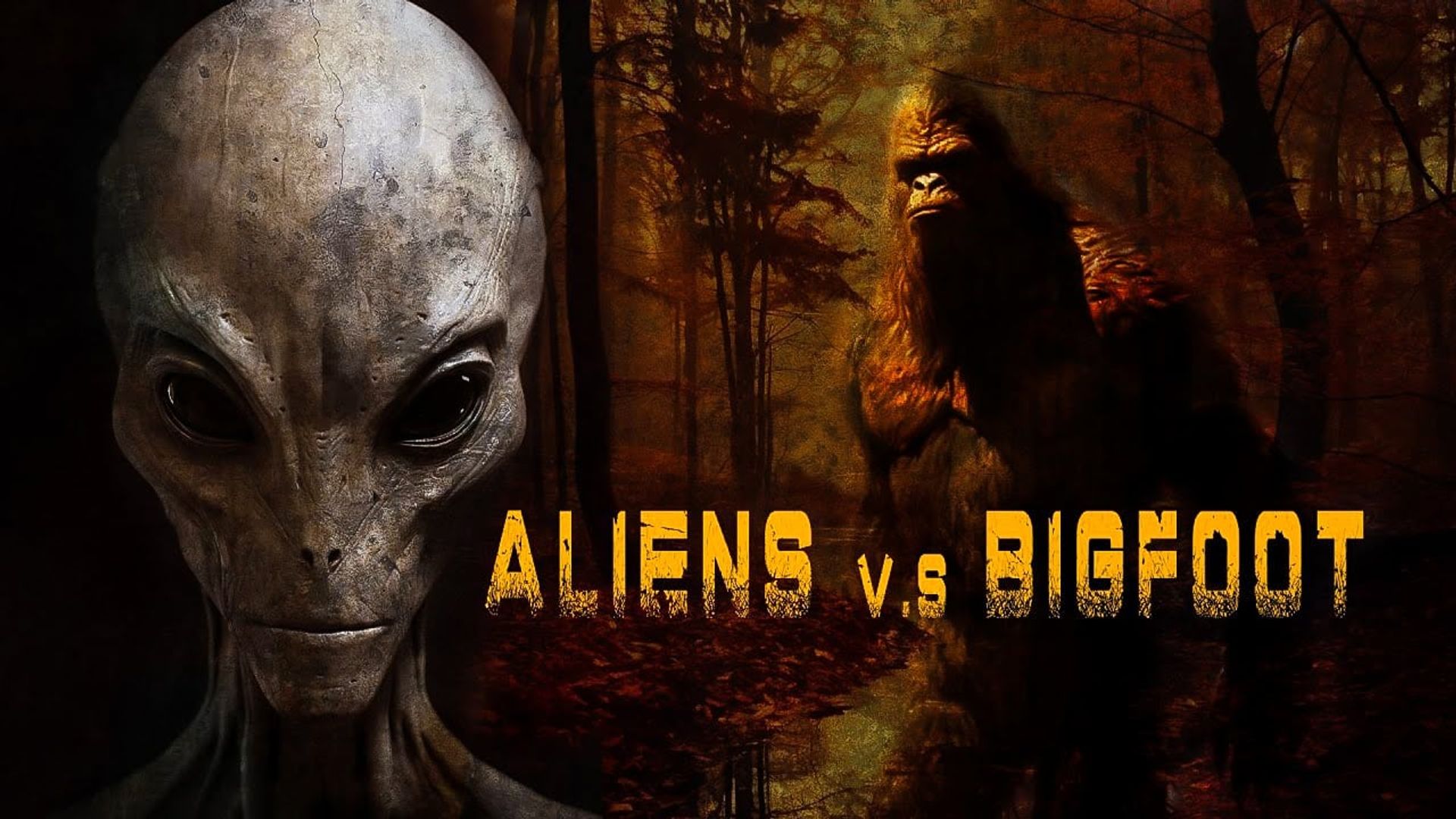 Aliens vs. Bigfoot background