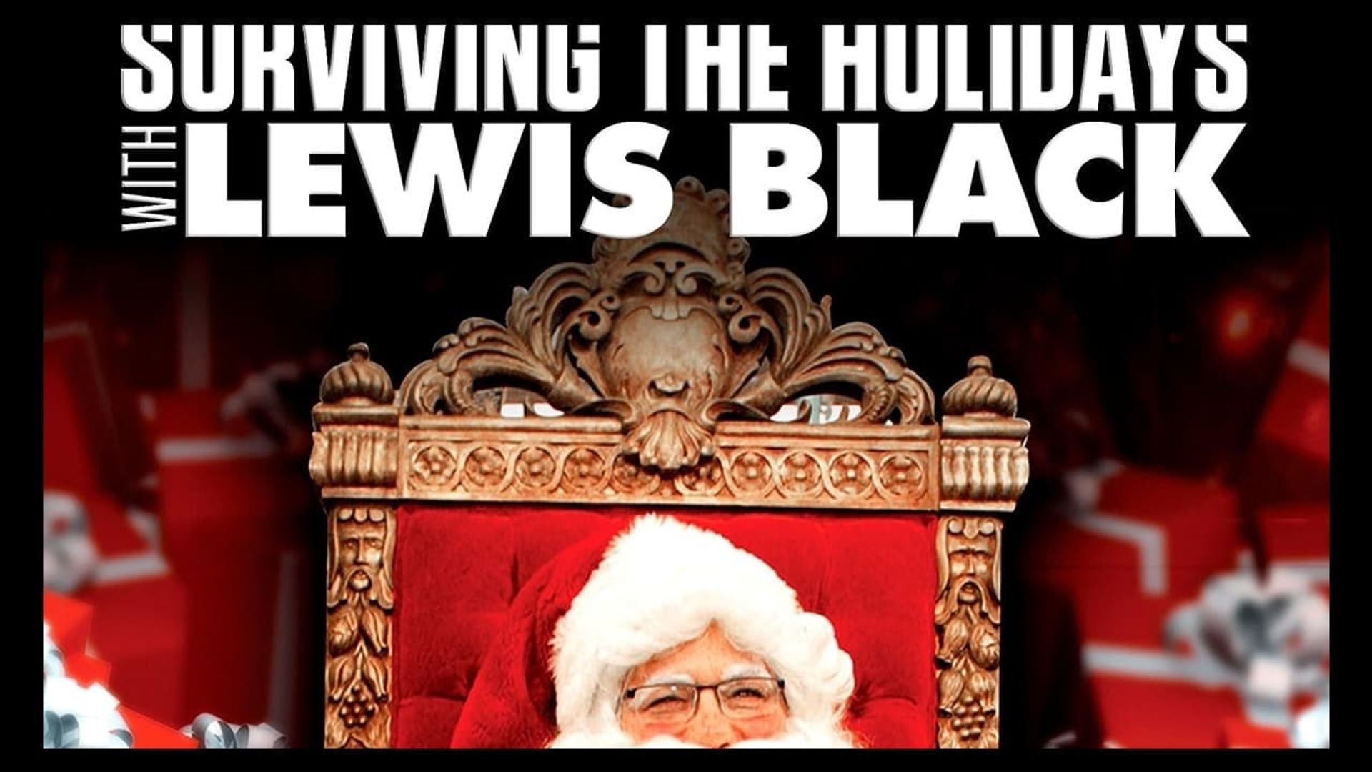 Surviving the Holidays with Lewis Black background