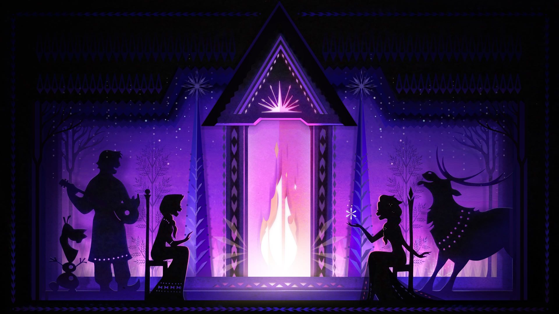 Arendelle Castle Yule Log: Cut Paper Edition background