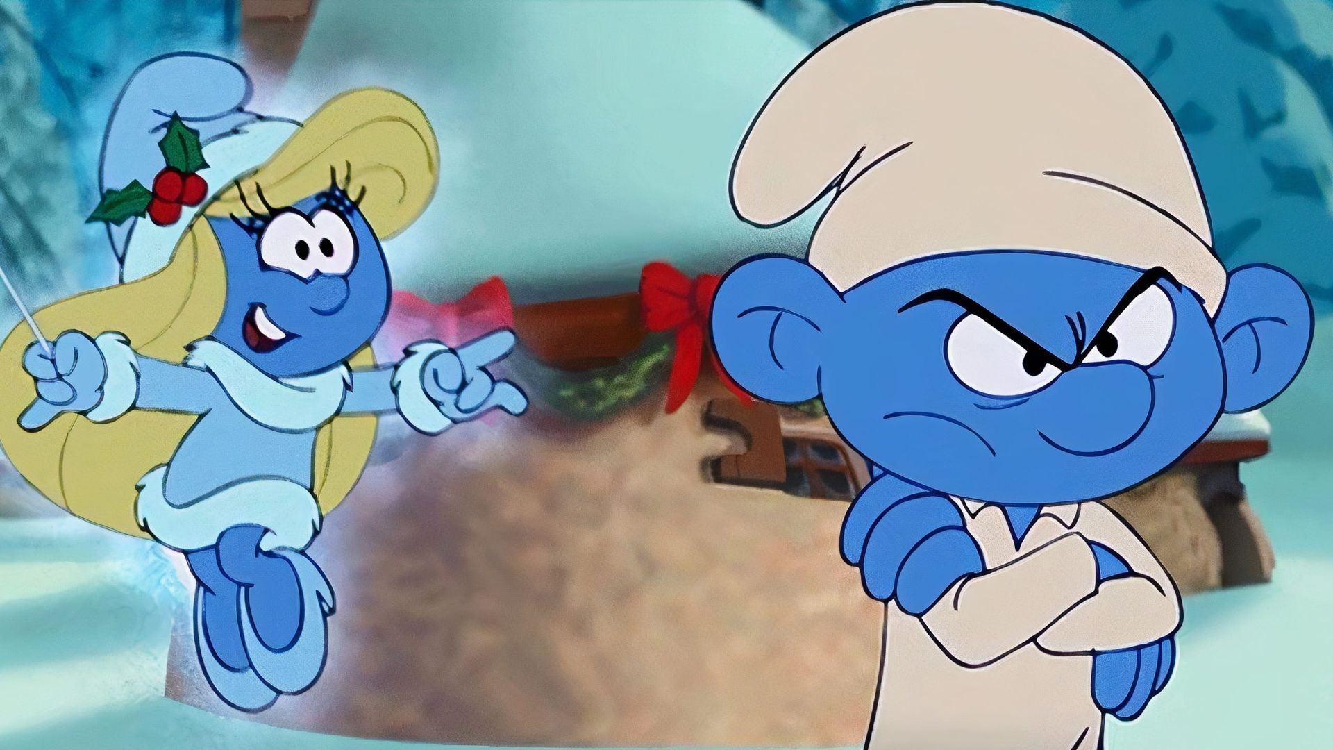 The Smurfs: A Christmas Carol background