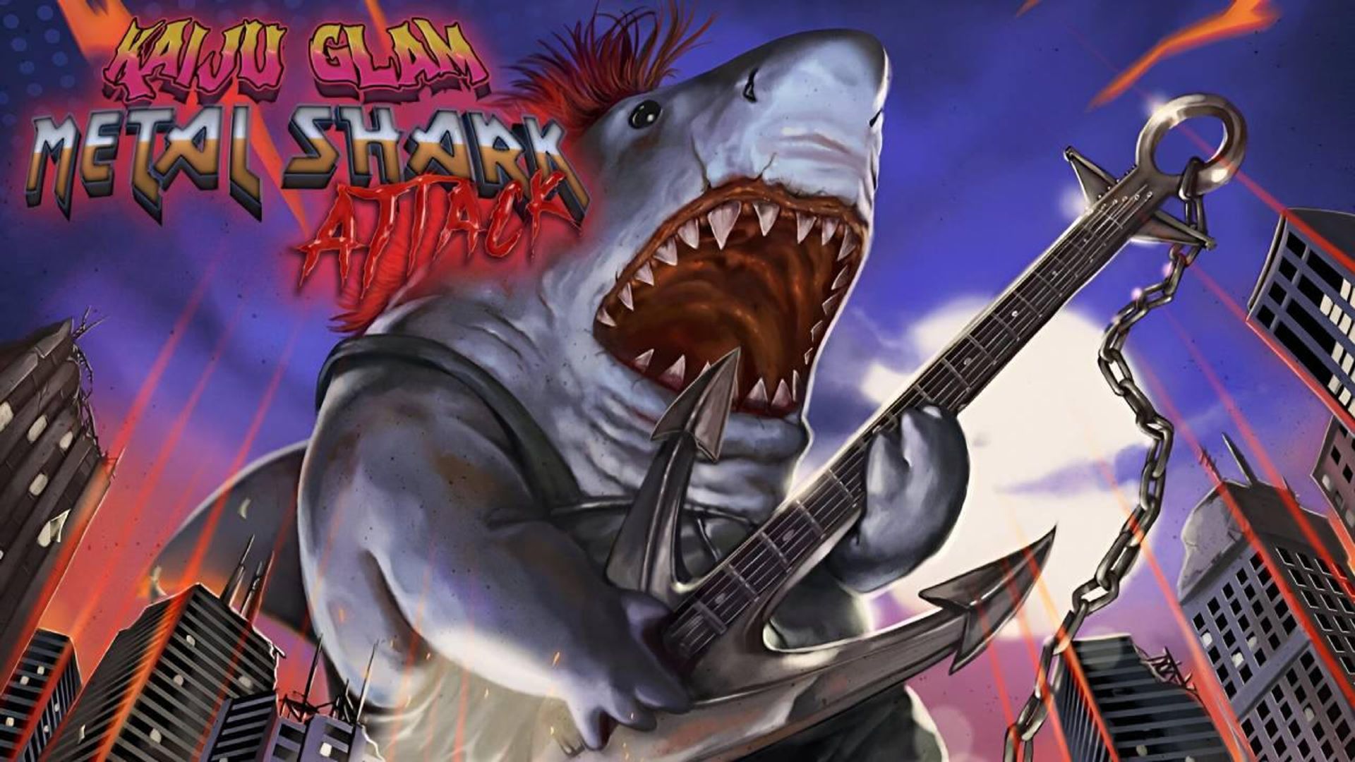 Kaiju Glam Metal Shark Attack background