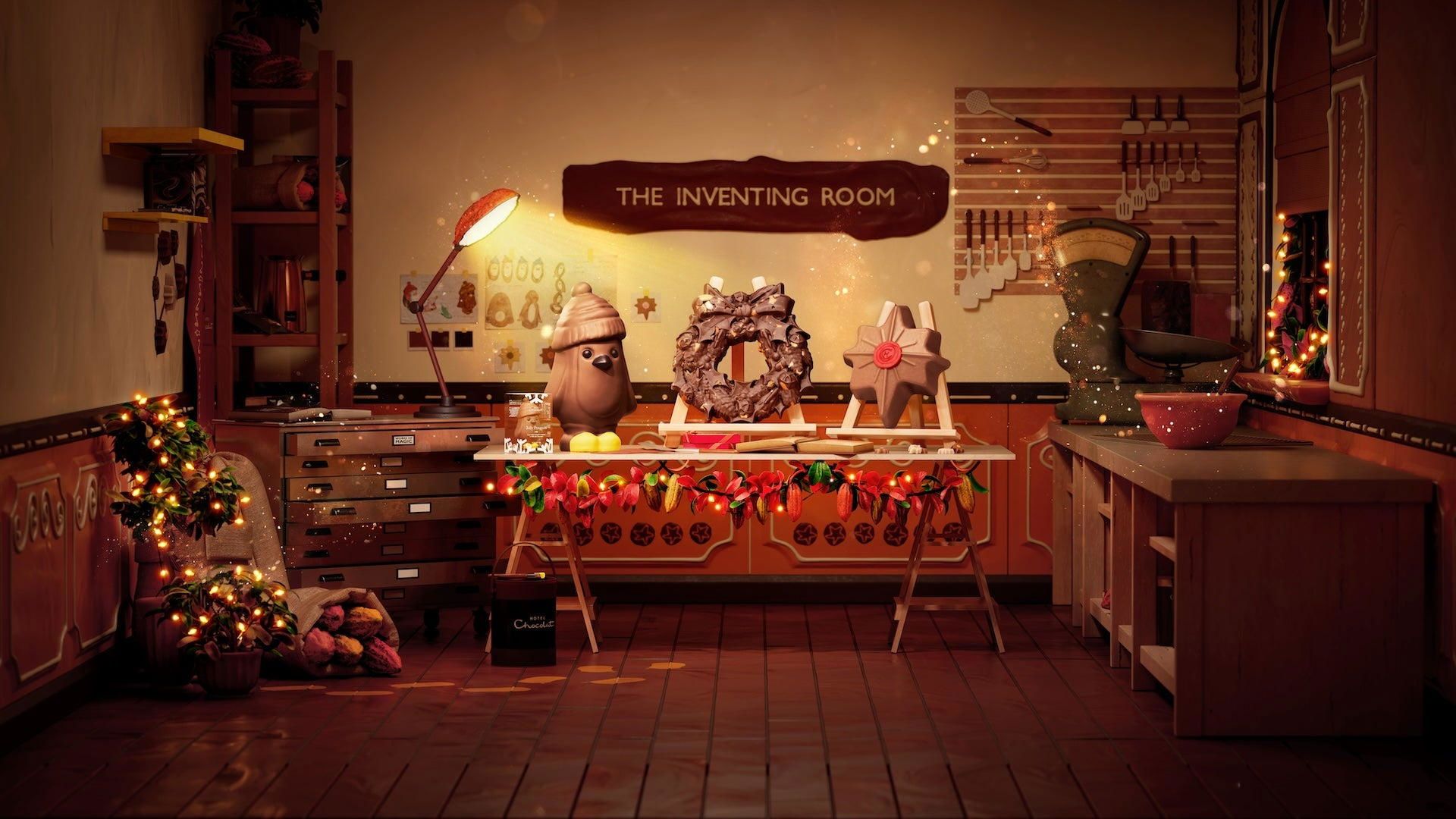Hotel Chocolat at Christmas background