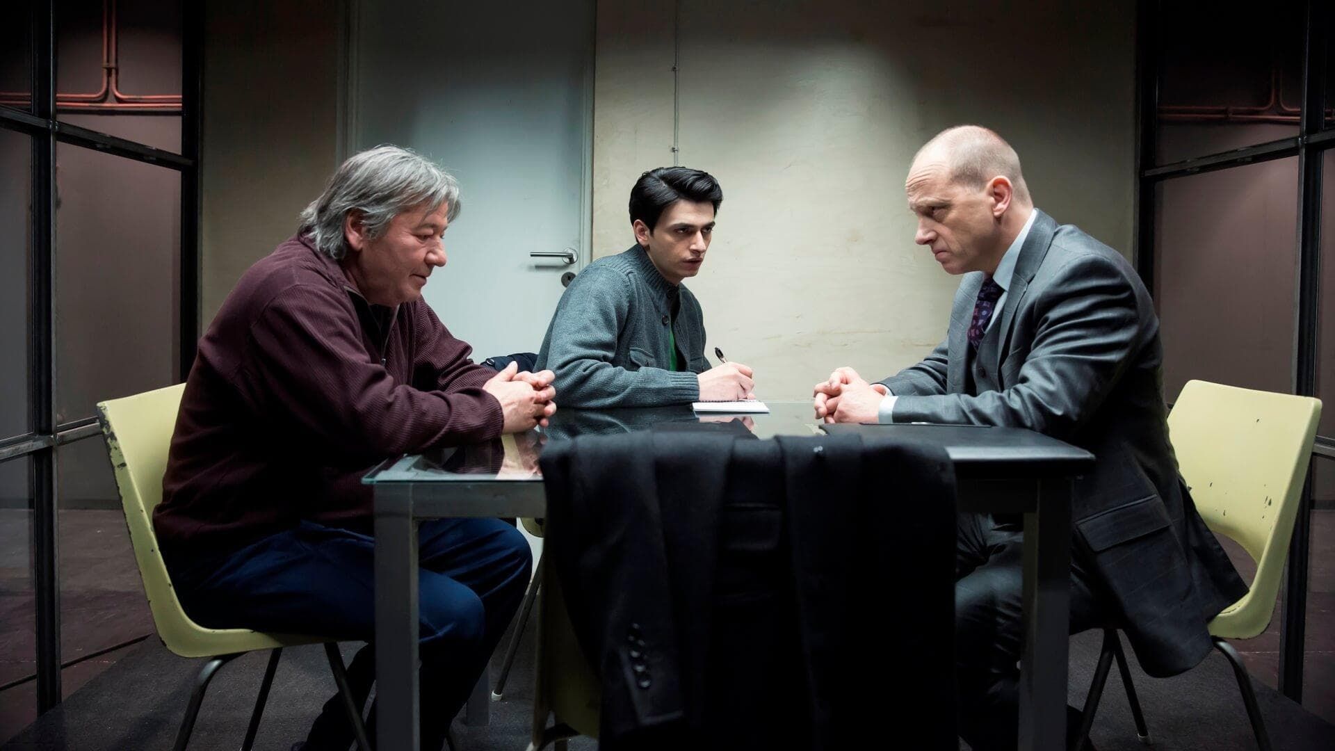 The Prosecutor the Defender the Father and His Son background
