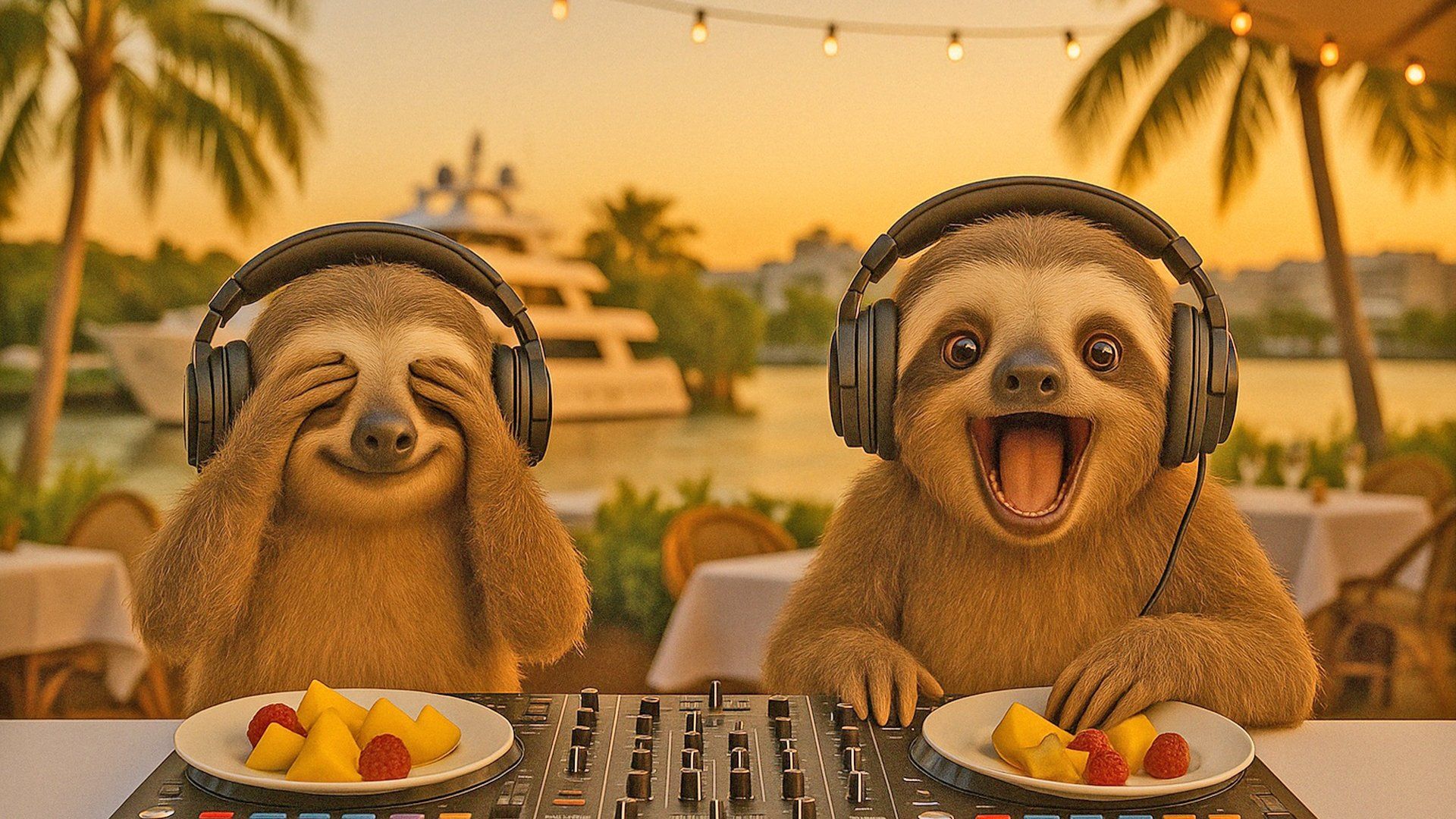 Bobo & Bibi in Miami background