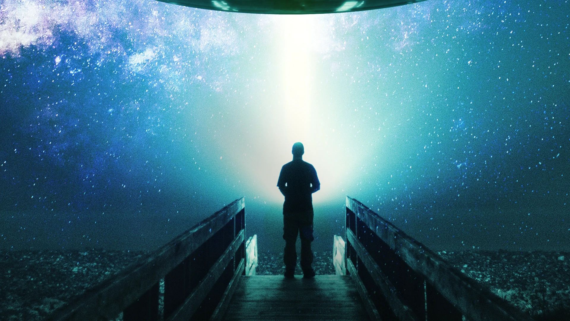 UFOs Over Earth background