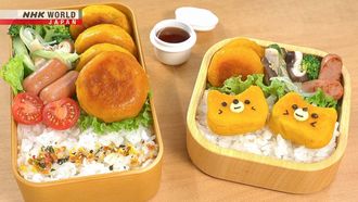 Episode 20 Sobameshi (Fried Yakisoba-and-Rice) Bento & Pumpkin Mochi Bento