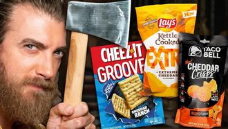 Episode 138 Extreme vs. Original Snacks Taste Test (Axe Throwing Game)