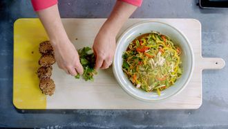 Episode 23 Fettuccine and Black Bean Beef Burgers