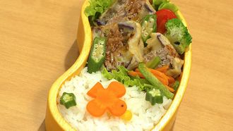 Episode 9 Miso-butter Salmon Bento & Fried Stuffed Nasu Bento