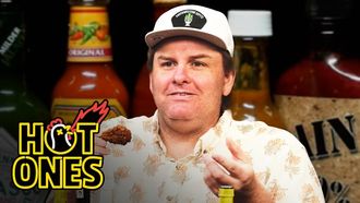 Episode 3 Tim Dillon Helps Himself to More Milk While Eating Spicy Wings