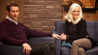 Episode 2 Amy Poehler Wears a Black Jacket & Grey Pants