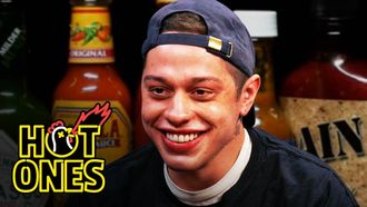 Episode 5 Pete Davidson Drips with Sweat While Eating Spicy Wings