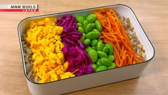 Episode 8 Rainbow Soboro Bento & Green Veggies and Chicken Sandwich Bento