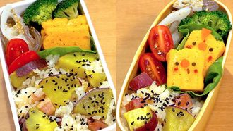 Episode 12 Saikoro Pepper Steak Bento & Sweet Potato Rice Bento
