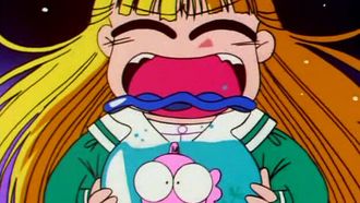 Episode 1 Tenkô shôjo Fujimomiya Chitose!/Minna atsumare! Pinku no kingyo no tanoshii gakkô