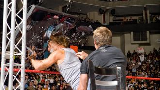 Episode 23 Chris Jericho throws Shawn Michaels through the JeriTron