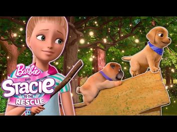 Barbie Puppy Obstacle Course!