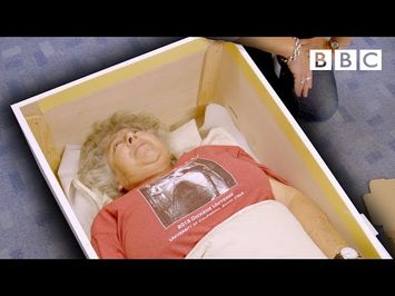 Trying on a coffin to make sure it fits just right ⚰️⚰️⚰️ - BBC
