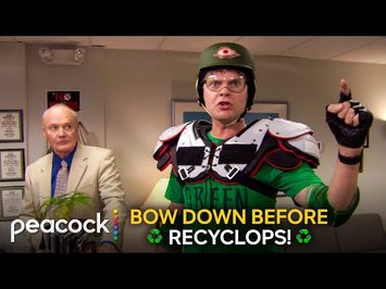 Dwight Dresses Up As Recyclops To Celebrate Earth Day